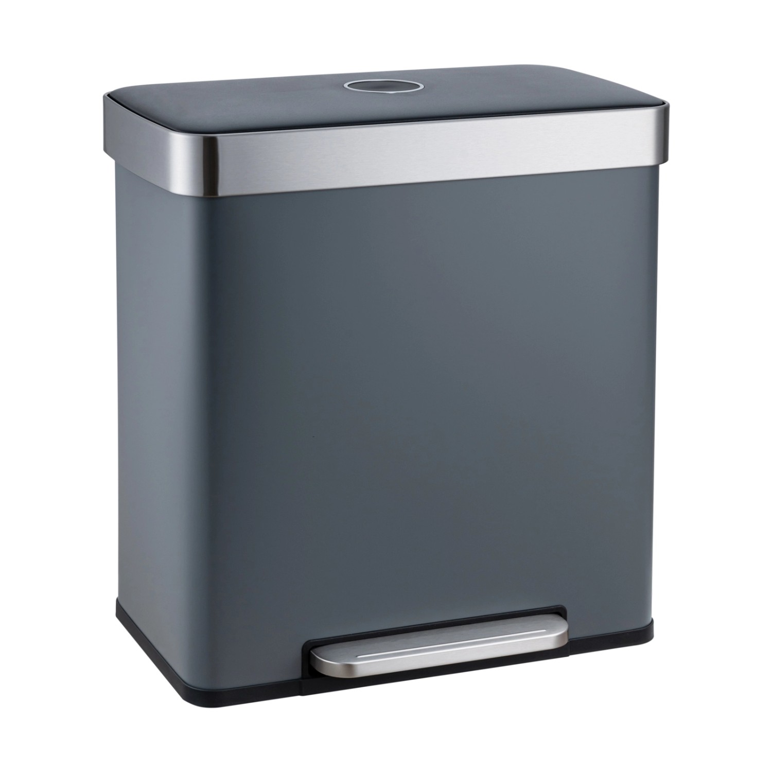 Svita LT2X30 Mülleimer 60l Treteimer 2 Fächer Mit Deckel Grau günstig online kaufen