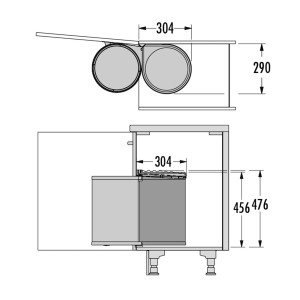 HAILO Abfallsammler Mülleimer Mono 20L Dunkelgrau 3520071
