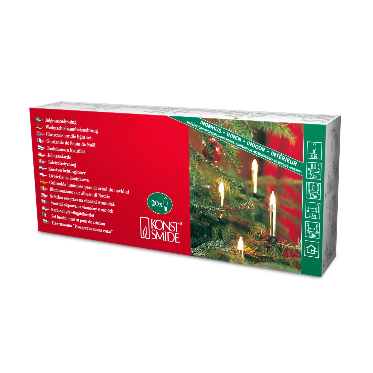 Konstsmide Kerzen-Lichterkette 20 Lichter Gold Gefrostet