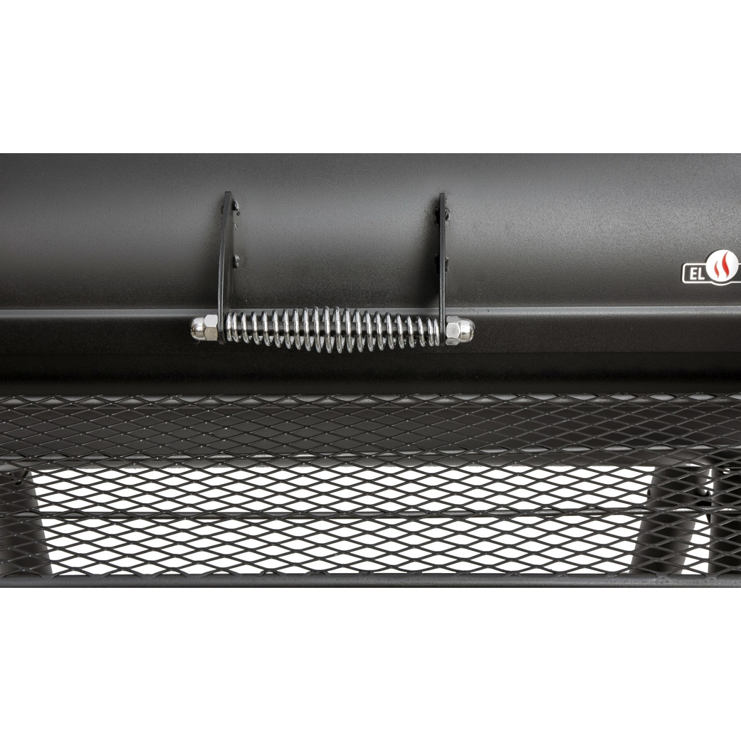 Detailaufnahme: El Fuego Buffalo Holzkohlegrill/Smoker mit Griff und Ablage.