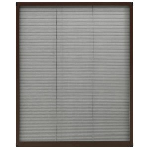 vidaXL Insektenschutz-Plissee für Fenster Aluminium Braun 80x100 cm 148654