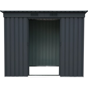 Pergart Metall-Gerätehaus Leipzig, anthrazit, 2 m², mit Schiebetür.