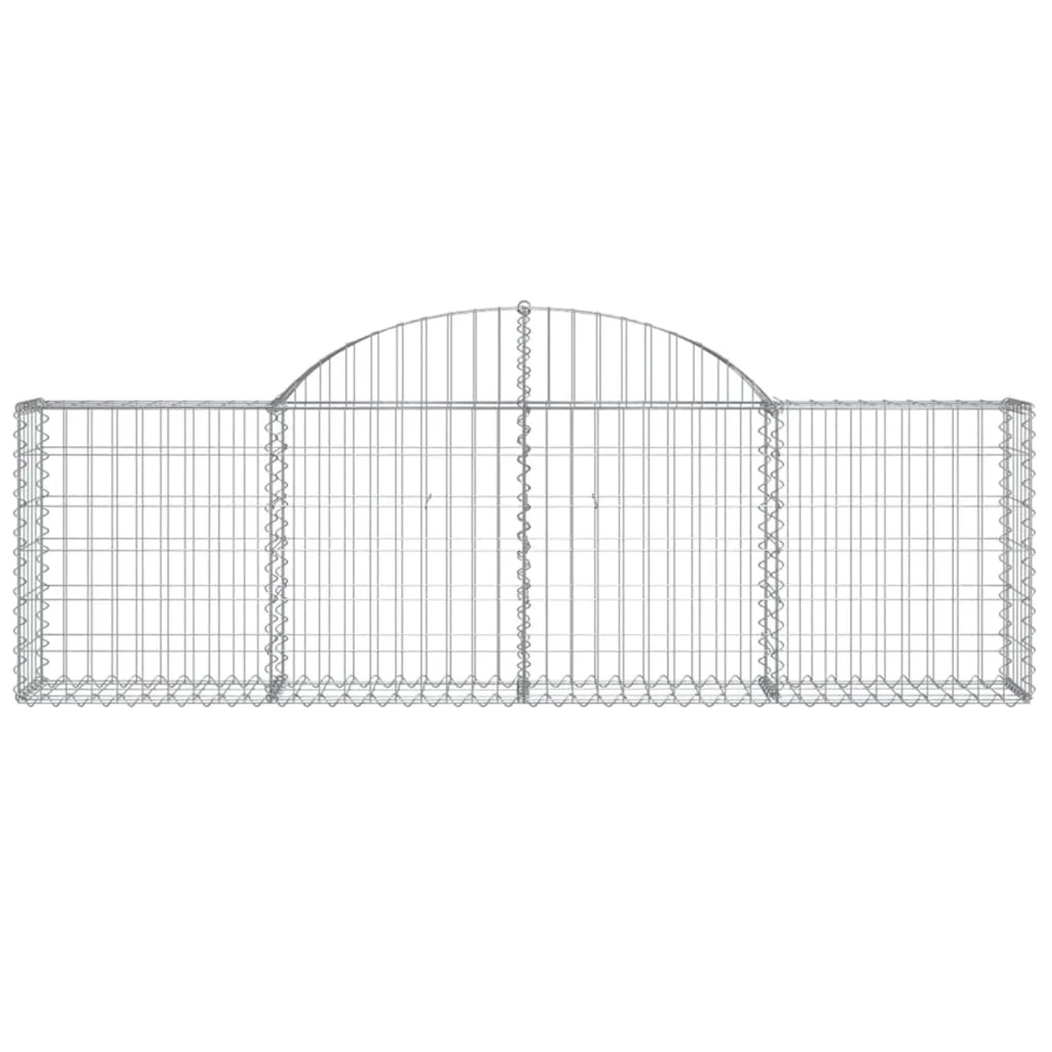 Set aus 6 vidaXL Gabionen mit Hochbogen, 200x30x60/80 cm, aus verzinktem Eisen.