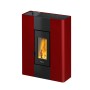 Freepoint Pelletofen Roxy, Stahl Bordeaux, 7 kW. Moderner Ofen für Pellets, mit Sichtfenster.