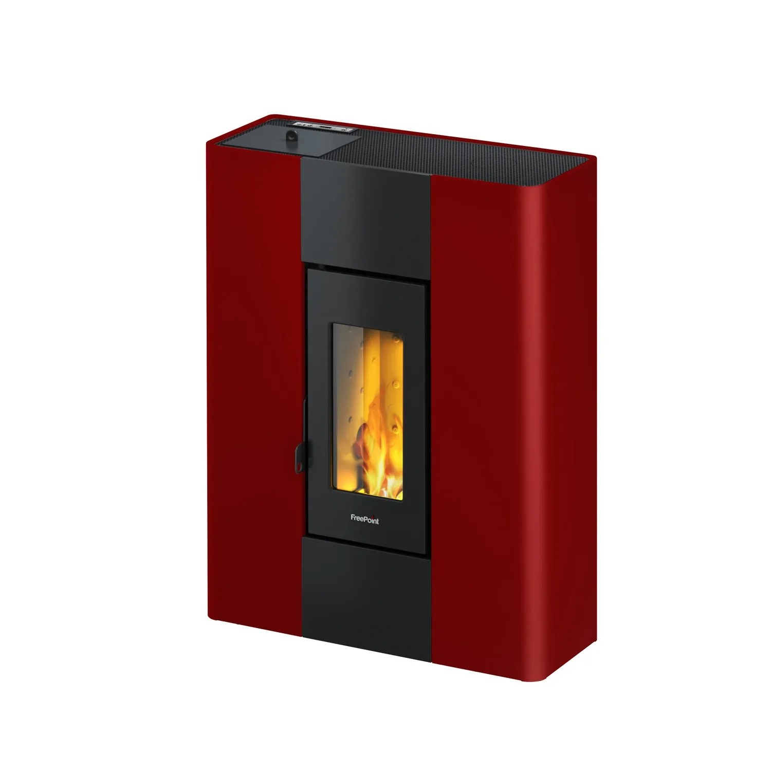 Freepoint Pelletofen Roxy bordeaux schwarz, bordeaux, bis 7kW Heizleistung