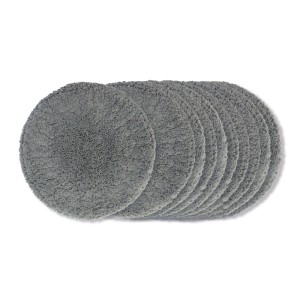 Zehn graue, runde Mikrofaser-Ersatzpads für Lifenaxx LX-055 Fenstersauger.