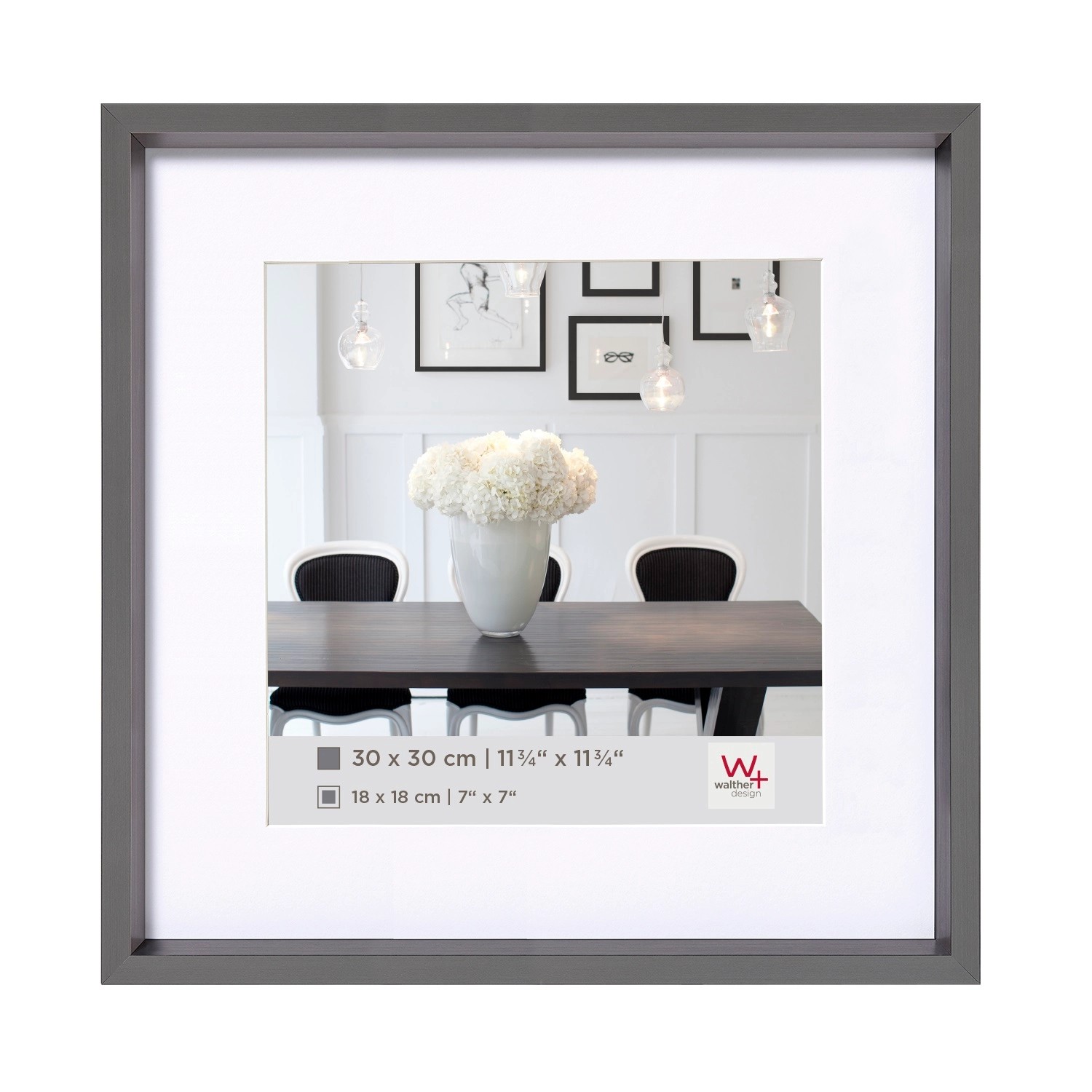 walther design Steel Style Kunststoff Bilderrahmen  20x20 cm Stahl günstig online kaufen