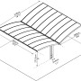 Technische Zeichnung: Palram Canopia Doppelcarport Arizone Double Wave mit Maßangaben.