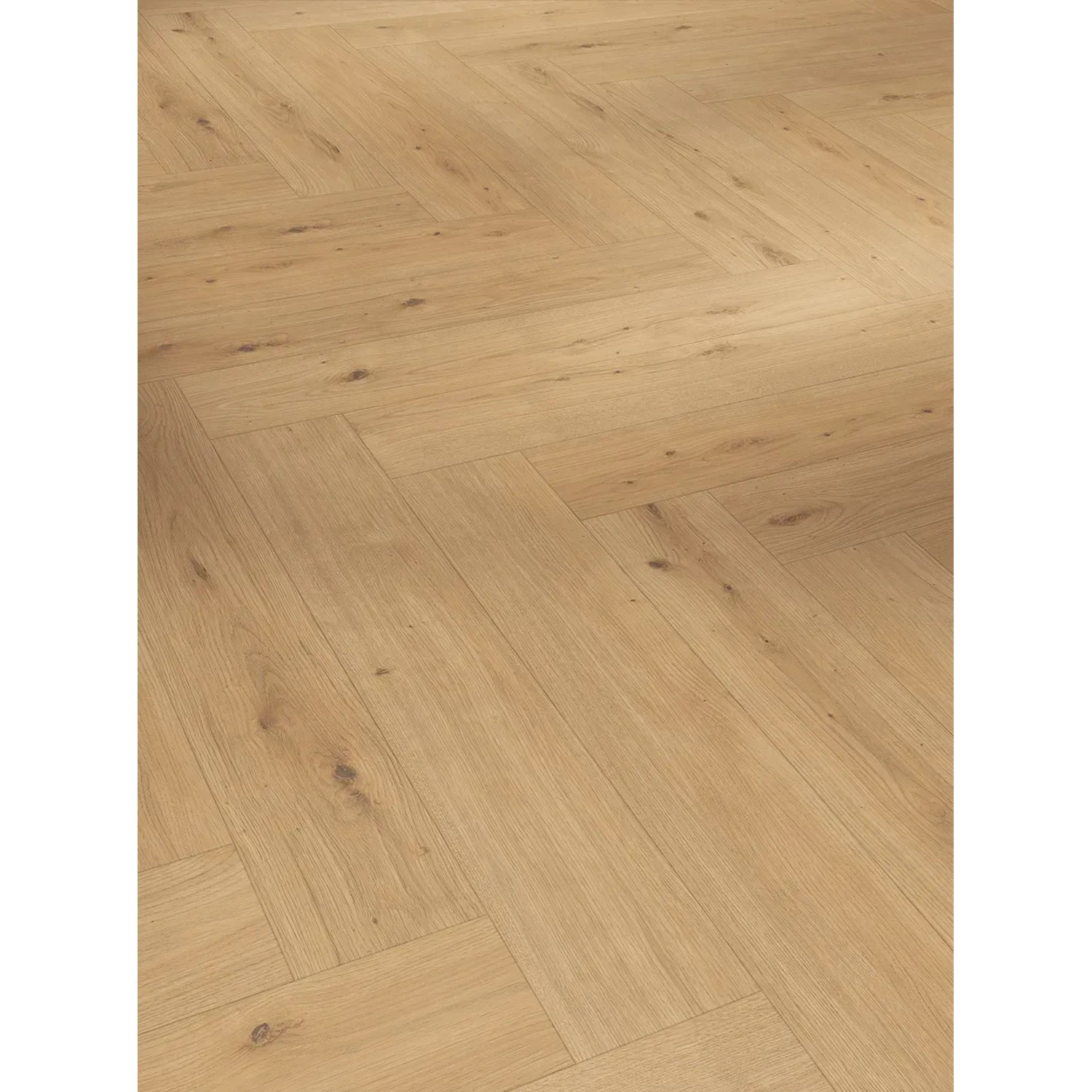Parador Vinylboden Modular One Fischgrät Eiche Atmosphere Natur, Detailansicht des Verlegemusters.