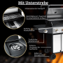 DELUKE Gasgrill 3+1 Brenner mit Deckel DELO mit Handschuhe Grillwagen mit Seitenbrenner Campinggrill mit Seitenablage Thermometer_4