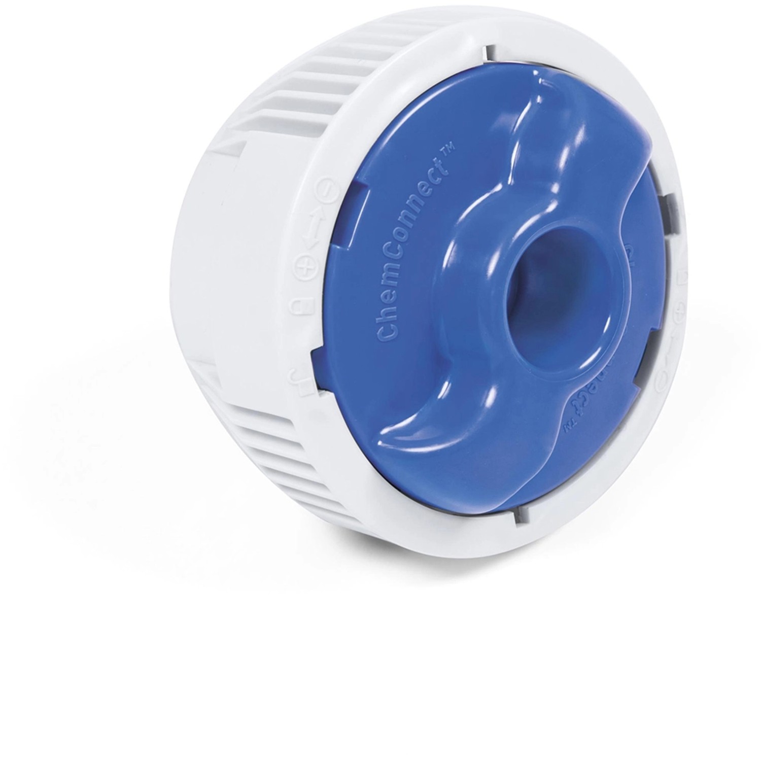ChemConnect Chemikaliendosierer für Bestway Stahlrahmen Pool Sets, blau/weiß.