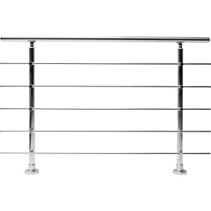 Dieda Geländerset aus Aluminium mit waagerechten Rundstäben, eloxiert, 100x150cm.