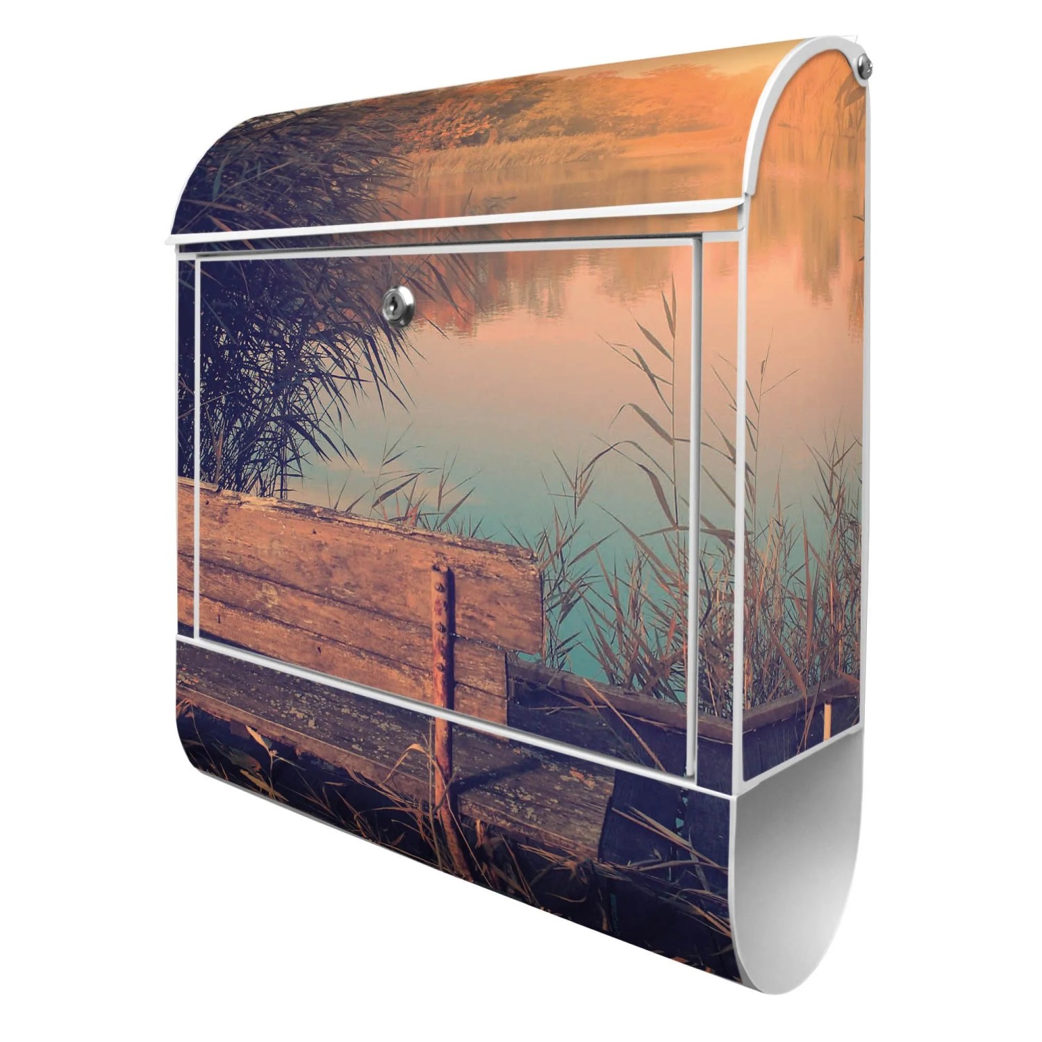 Banjado Design Briefkasten Weiß Pulverbeschichtet 39x47x14cm 2 Schlüssel Mi günstig online kaufen