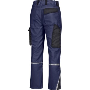 Safety&More Berufshose Extreme in Marine-Schwarz, Größe S, mit Taschen und Reflexstreifen.