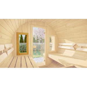 Weka Zusatzfenster (40x80 cm) für Fasssauna, für mehr Licht und Ausblick beim Saunieren.