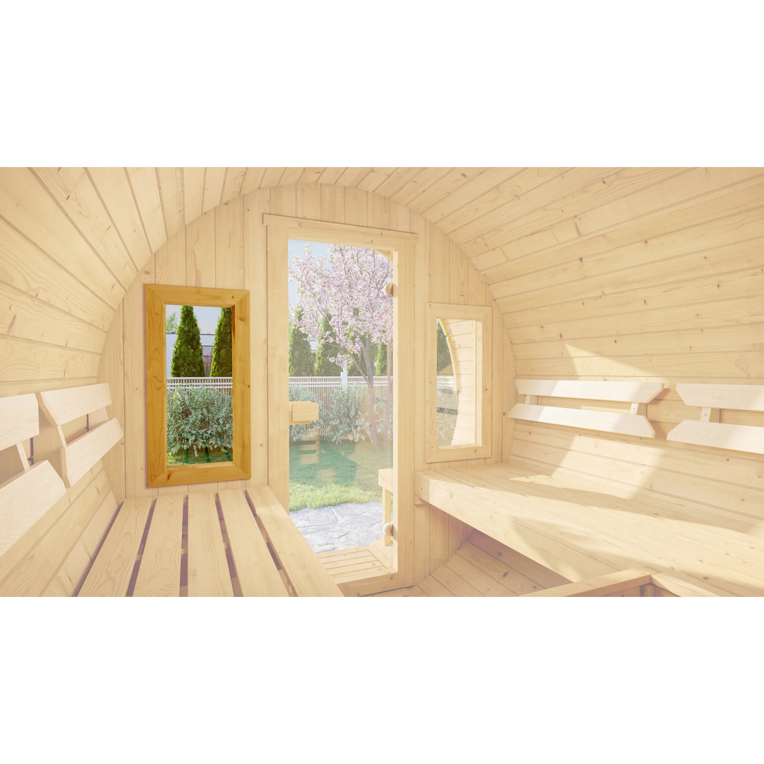 Weka Zusatzfenster (40x80 cm) für Fasssauna, für mehr Licht und Ausblick beim Saunieren.