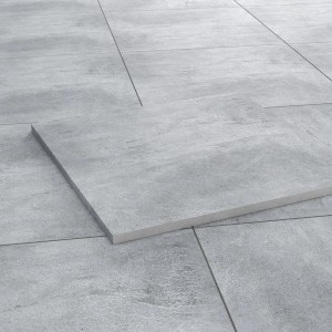 Terrassenplatte Feinsteinzeug Ardesia Ash, 60x60 cm, graue Steinoptik, ideal für Terrasse & Garten.