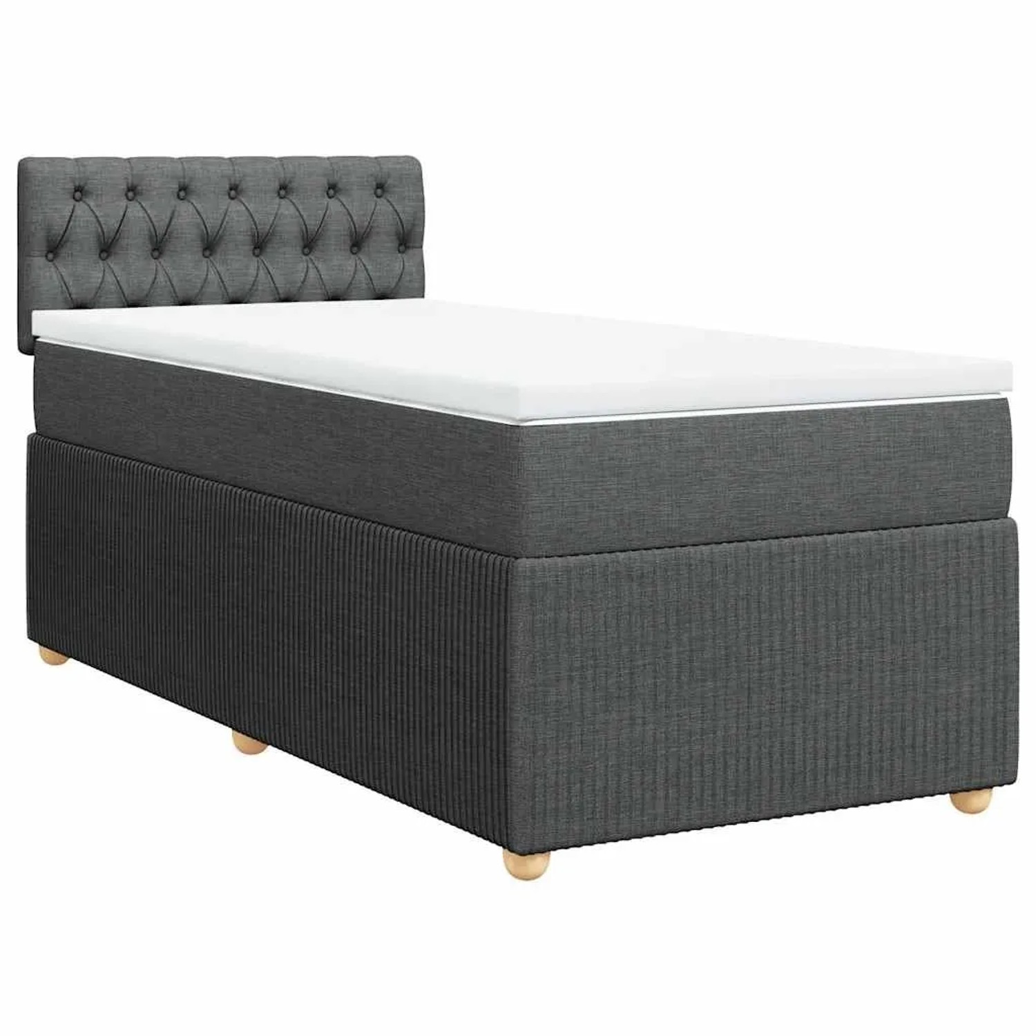 vidaXL Boxspringbett mit Matratze Dunkelgrau 90x190 cm Stoff 3289619 günstig online kaufen