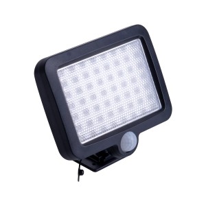 Schwarze LED Solar-Wandleuchte Pepe mit Bewegungsmelder für den Außenbereich, 13x15x5,5cm.