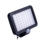 Schwarze LED Solar-Wandleuchte Pepe mit Bewegungsmelder für den Außenbereich, 13x15x5,5cm.