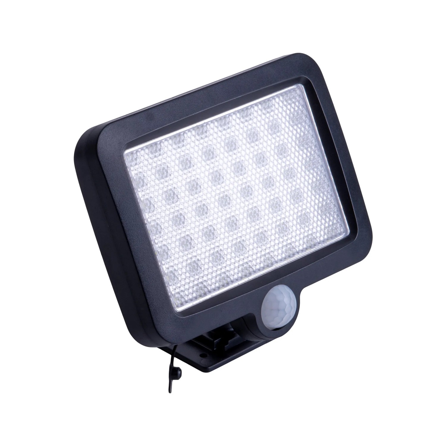 Schwarze LED Solar-Wandleuchte Pepe mit Bewegungsmelder für den Außenbereich, 13x15x5,5cm.