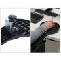 Schwarze MCW Armauflage N76 mit integriertem Mauspad, Schraubklemme für Schreibtisch, ergonomische Handgelenkstütze für Büro.
