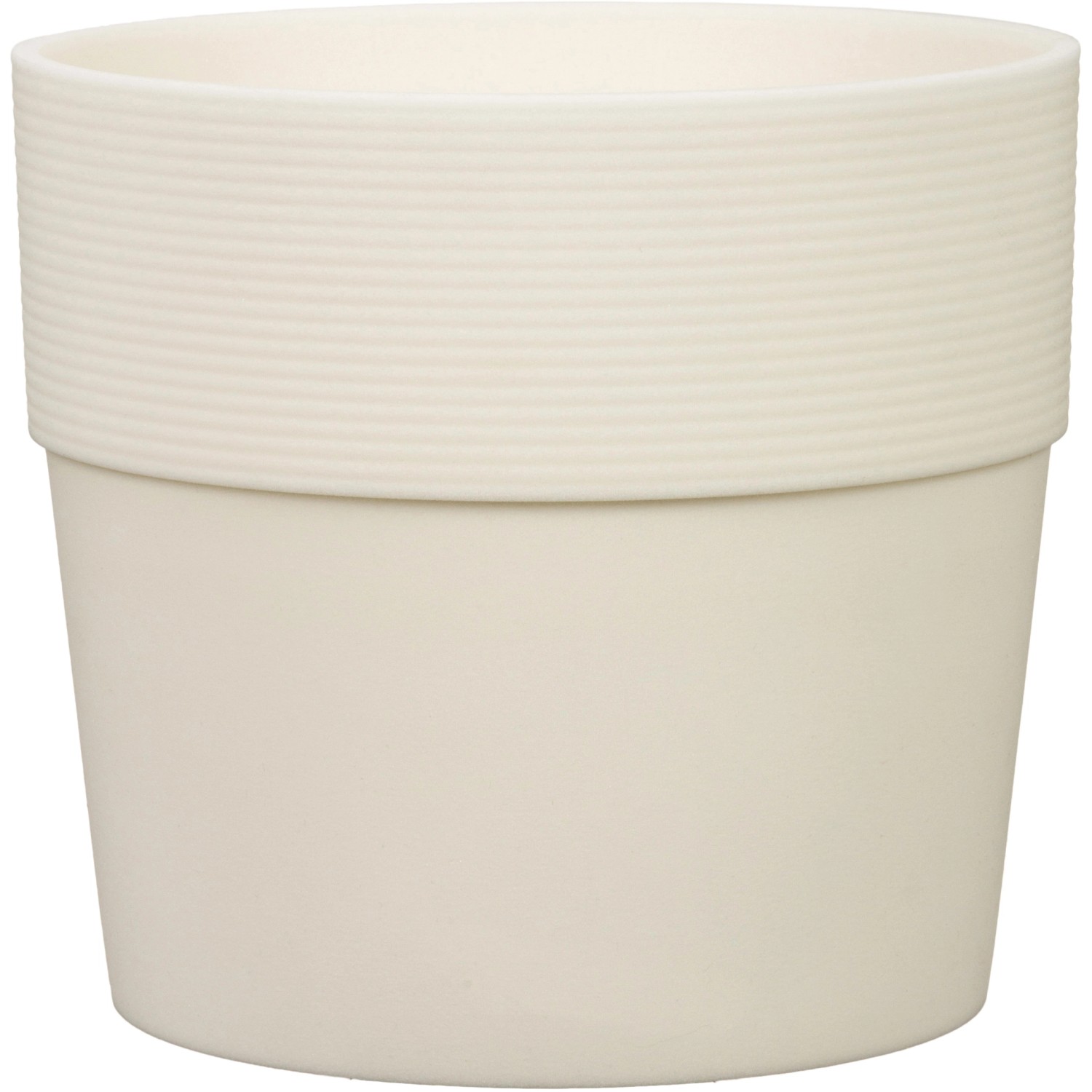Scheurich Pflanzgefäß Groove Ø 24,5 cm Avorio hochwertiger Kunststoff