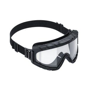 Dräger X-pect 4800 Vollsichtbrille, schwarz, mit verstellbarem Kopfband für optimalen Augenschutz.