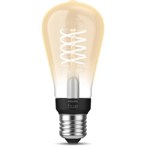 Philips Hue White Filament ST64 E27 LED-Lampe im Vintage-Look mit warmweissem Licht.