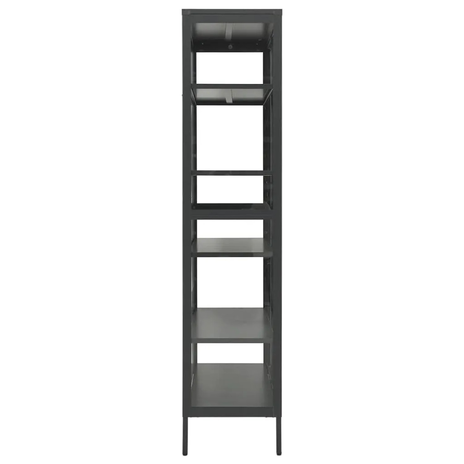 Anthrazitfarbene vidaXL Vitrine aus Stahl/Glas, 90x40x180 cm, Büroschrank mit Regalböden.