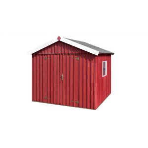 WEKA Gartenhaus Schwedenrot, Satteldach, lasiert, 240x286 cm. Holz-Gartenhaus mit Fenster und Tür.