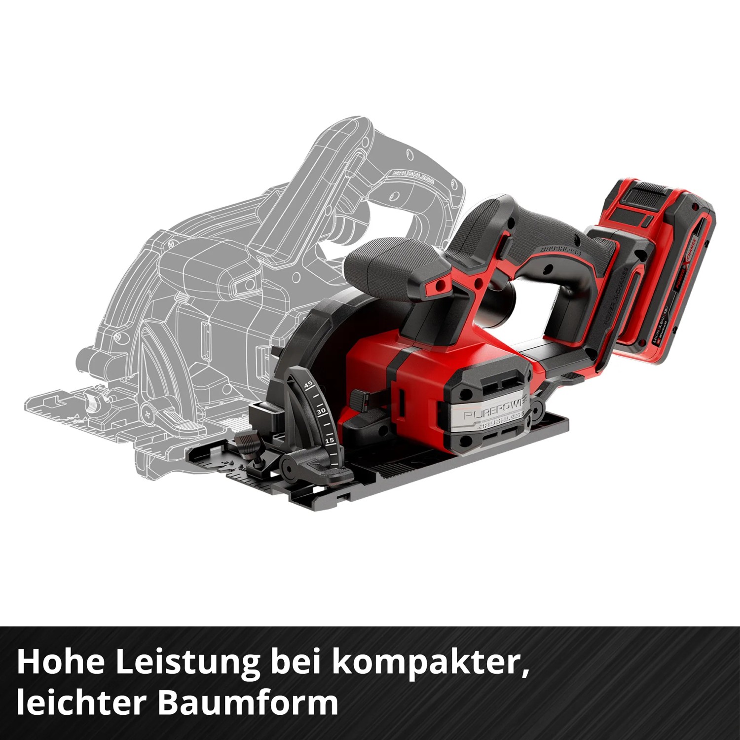 Einhell Akku-Handkreissäge TP-CS 18/136-C Li BL Solo, rot/schwarz, ohne Akku.