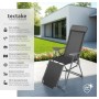 Tectake Aluminium Gartenstuhl Jana, anthrazit, klappbar, verstellbar, mit Kopfpolster auf Terrasse.