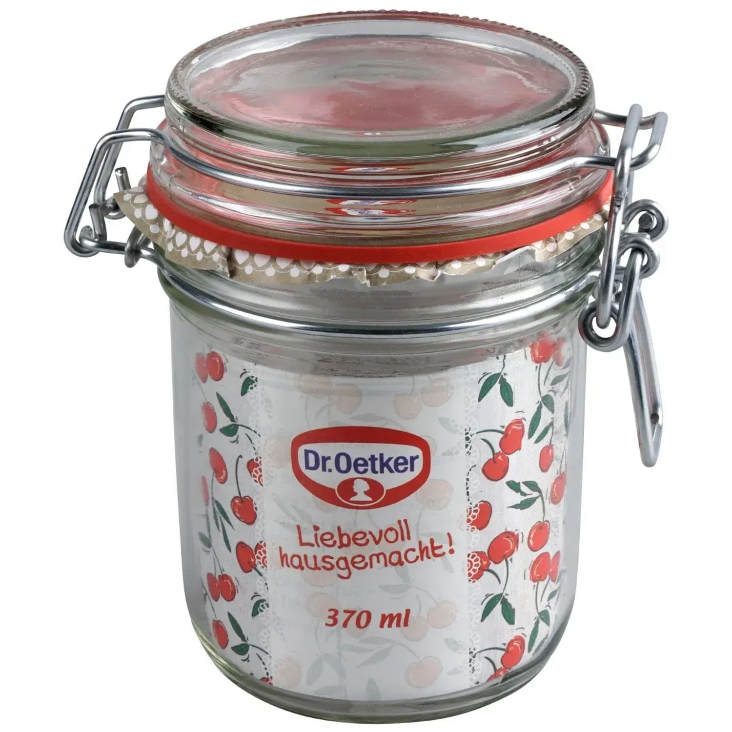 Dr. Oetker Bügelverschlussglas, 370 ml, für Küchenhelfer zum Einkochen und Einmachen.