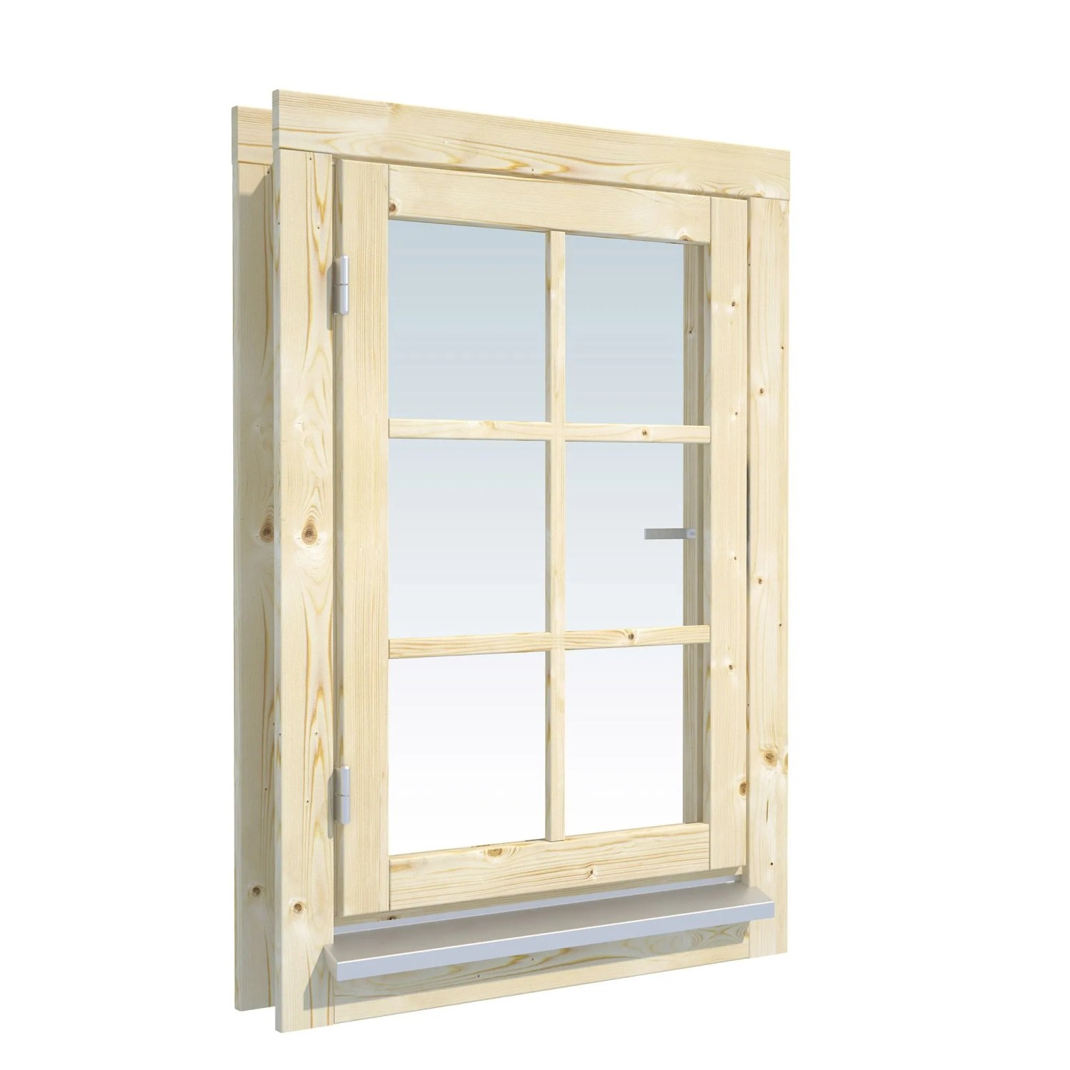 Palmako Fenster für Wandstärke 105 mm Unbehandelt 66 cm x 95 cm Natur