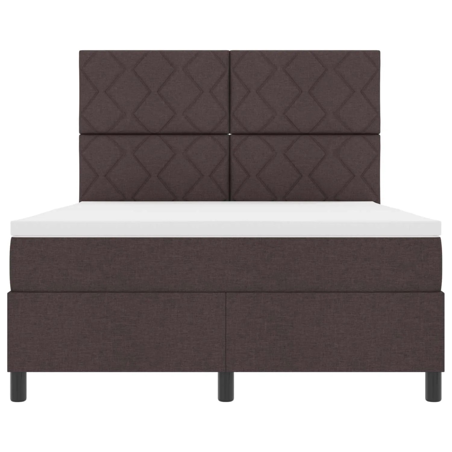 vidaXL Boxspringbett mit Matratze Dunkelbraun 160 x 200 cm Stoff 3342959