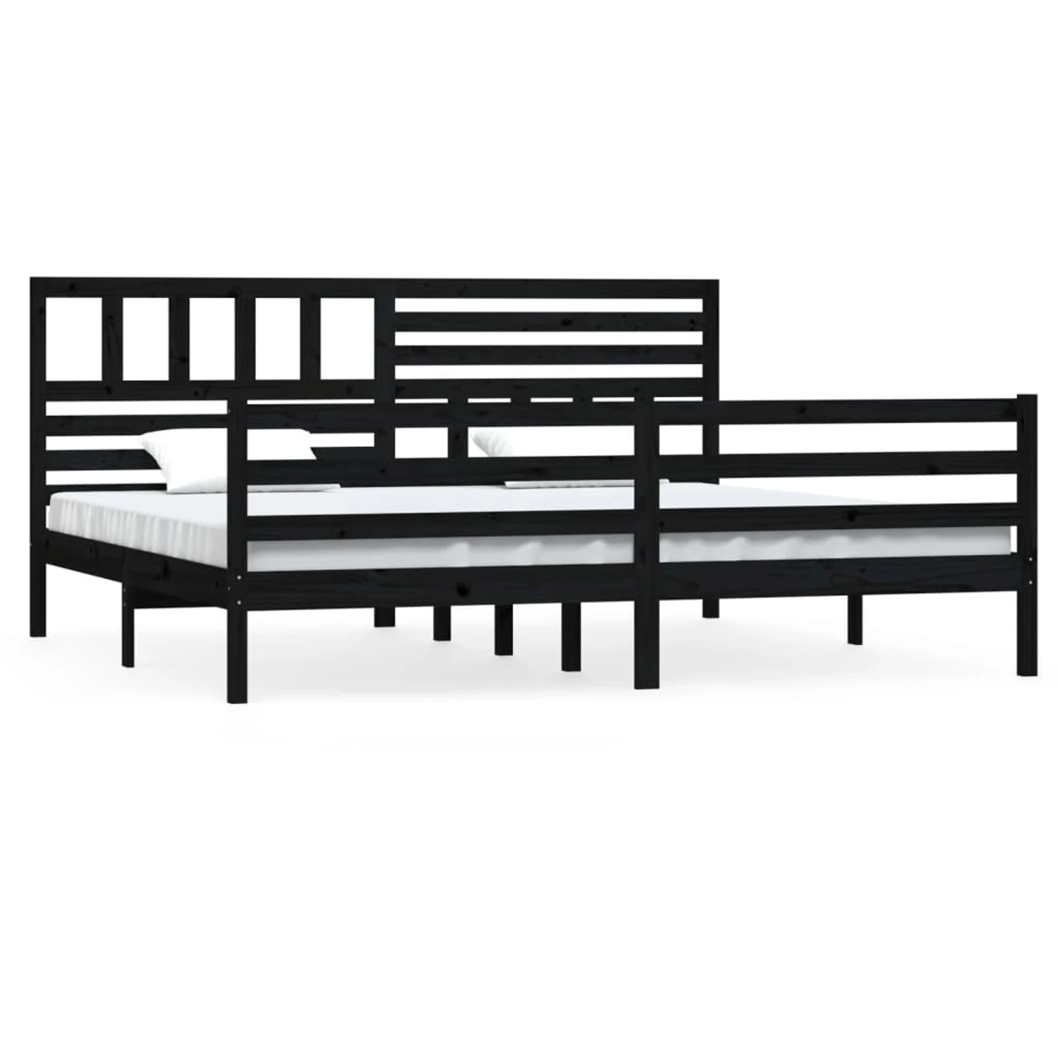 vidaXL Massivholzbett Schwarz 200x200 cm1053240 günstig online kaufen