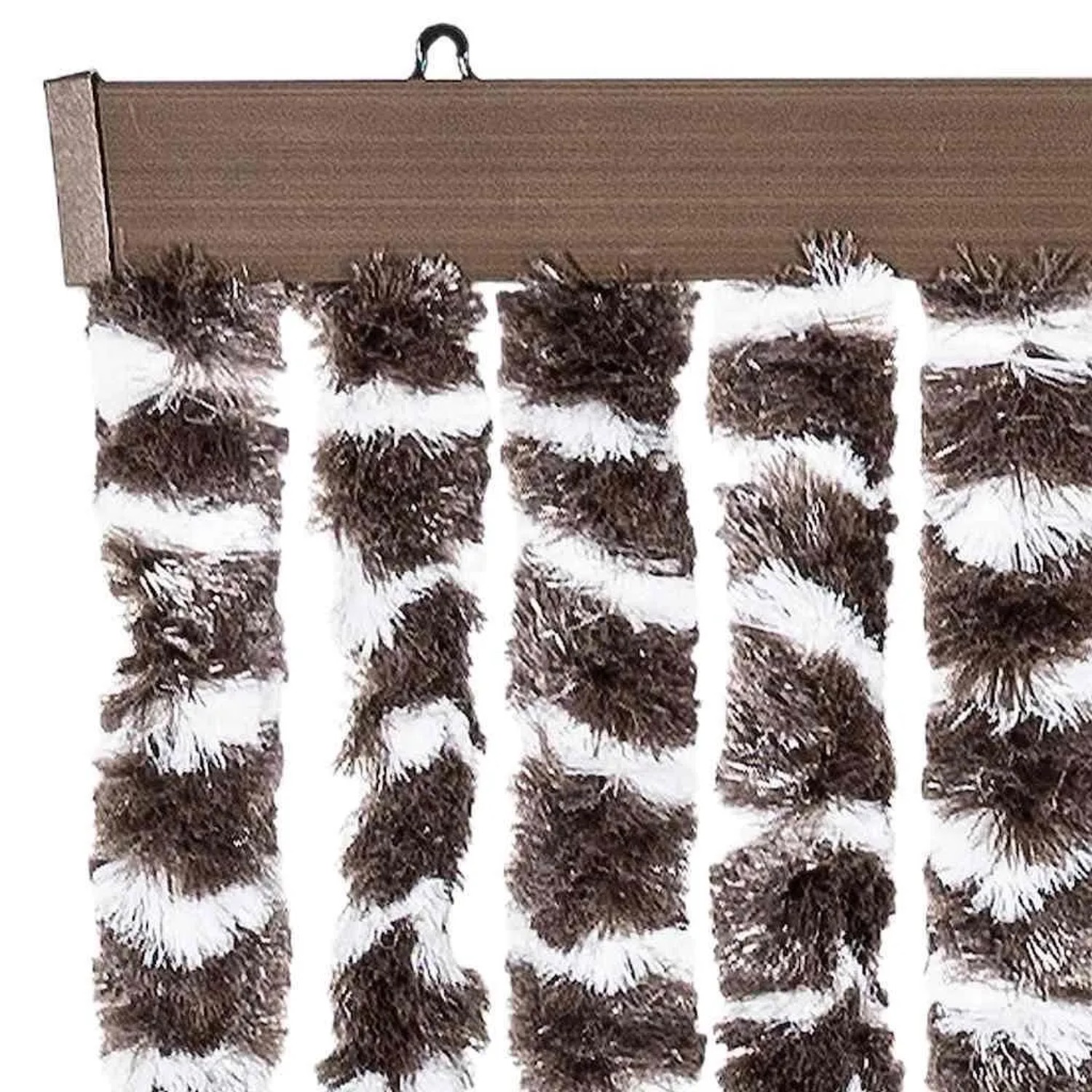 Beige-brauner Fliegenvorhang aus Chenille, 56x200 cm, als Fenstervorhang.