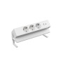 Kalb 3er Aufsatzsteckdose mit USB-A/C für Möbel, weiss/silber.
