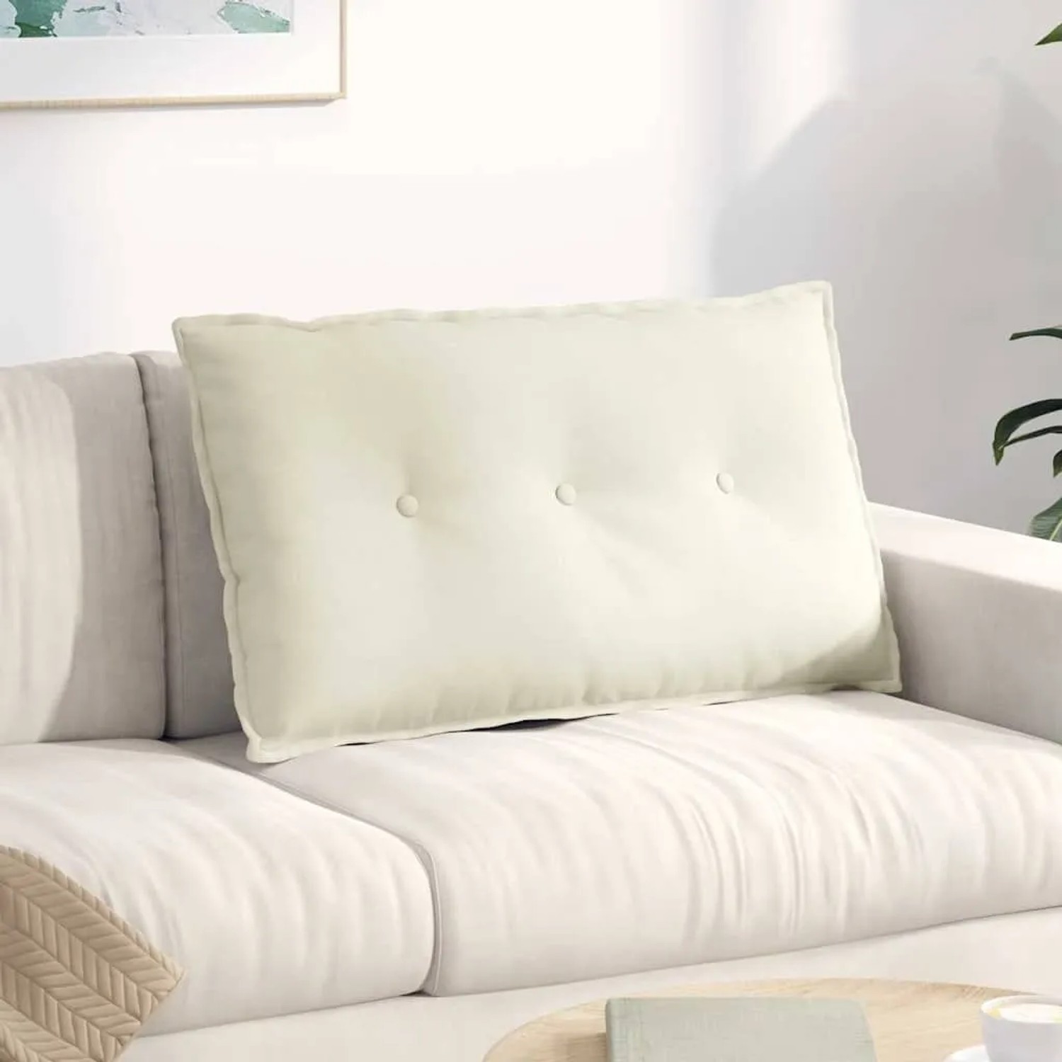 vidaXL Rückenkissen Creme 80 x 50 cm Cordstoff 42014727_2