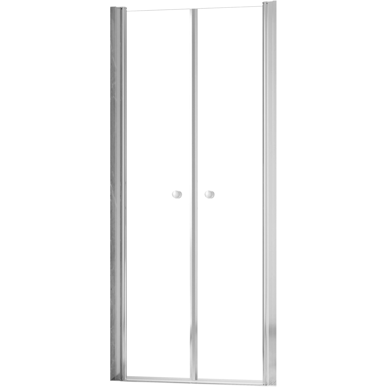 Schulte ExpressPlus Pendeltür, Chromoptik, 200x80 cm, für Nische. Duschtür mit zwei Türelementen.