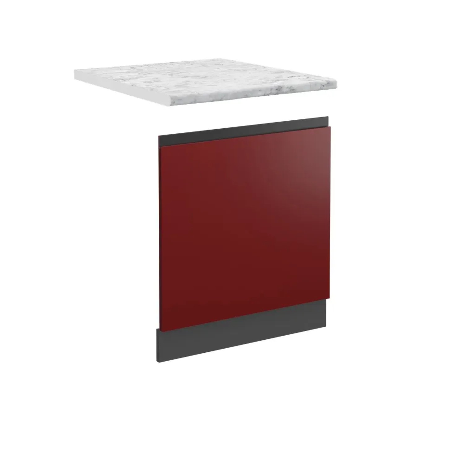 Vicco Frontblende R-Line Geschirrspüler Fronttür Rot/Anthrazit AP Marmor mit Anthrazit Korpus