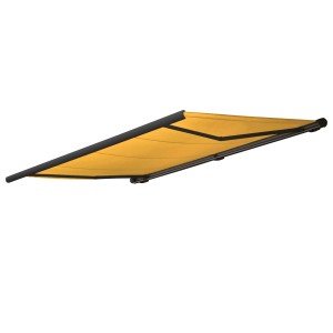Gelber Ersatzbezug aus Polyester für MCW Markise H122. Sonnenschutz für Terrasse und Balkon.