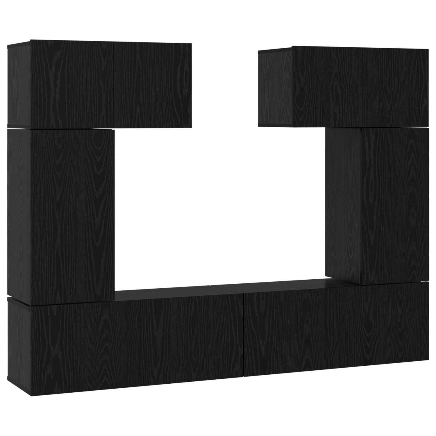 vidaXL TV-Schrank-Set 6-Tlg Schwarz Eichen-Optik 80 x 30 x 30 cm 3393469 günstig online kaufen