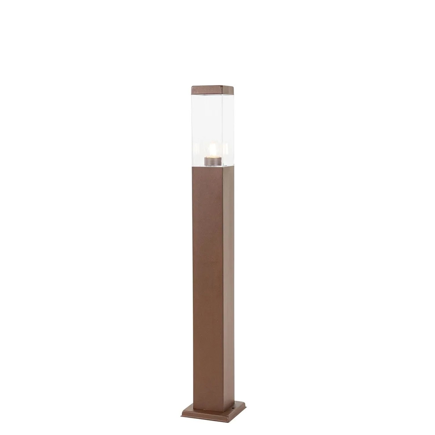 QAZQA Moderner Außenlaternenpfahl rostBraun 80 cm Malios