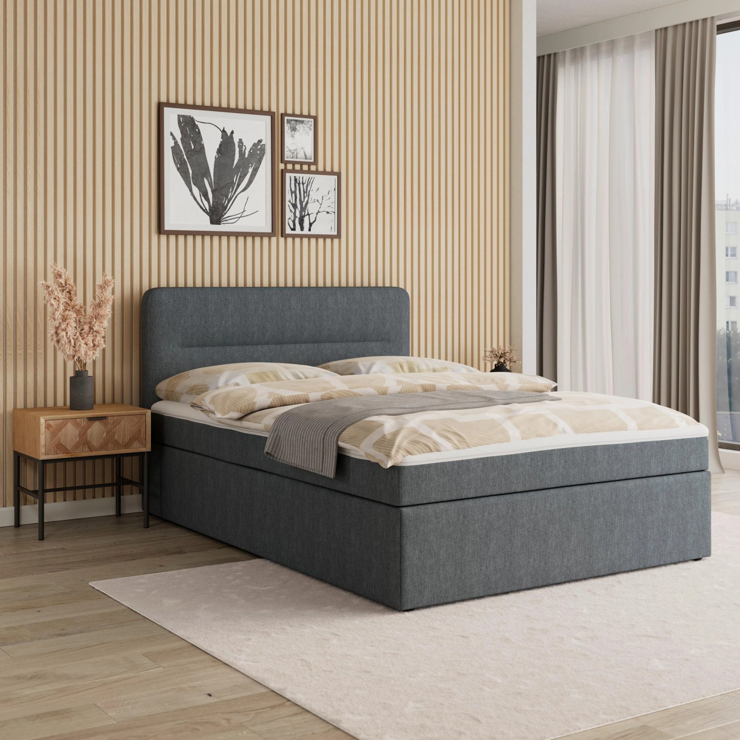 Bessagi Home Boxbett Marco Graublau ca. 140x200 cm