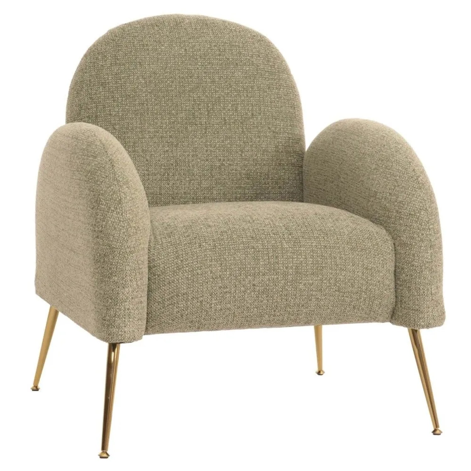 MCW Lounge-Sessel N69 Cocktailsessel Sessel Retro Nosagfederung Stoff/Textil Chenille Hellgrün