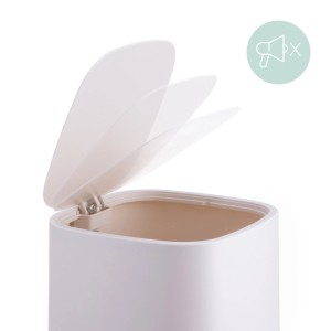Relaxdays Mülleimer Kunststoff Beige Softclose 9 l 27 cm x 21 cm x 26 cm 0,9 kg