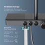 Emke Duschsystem Anthrazit: Thermostat-Duschgarnitur mit Regendusche und Handbrause.