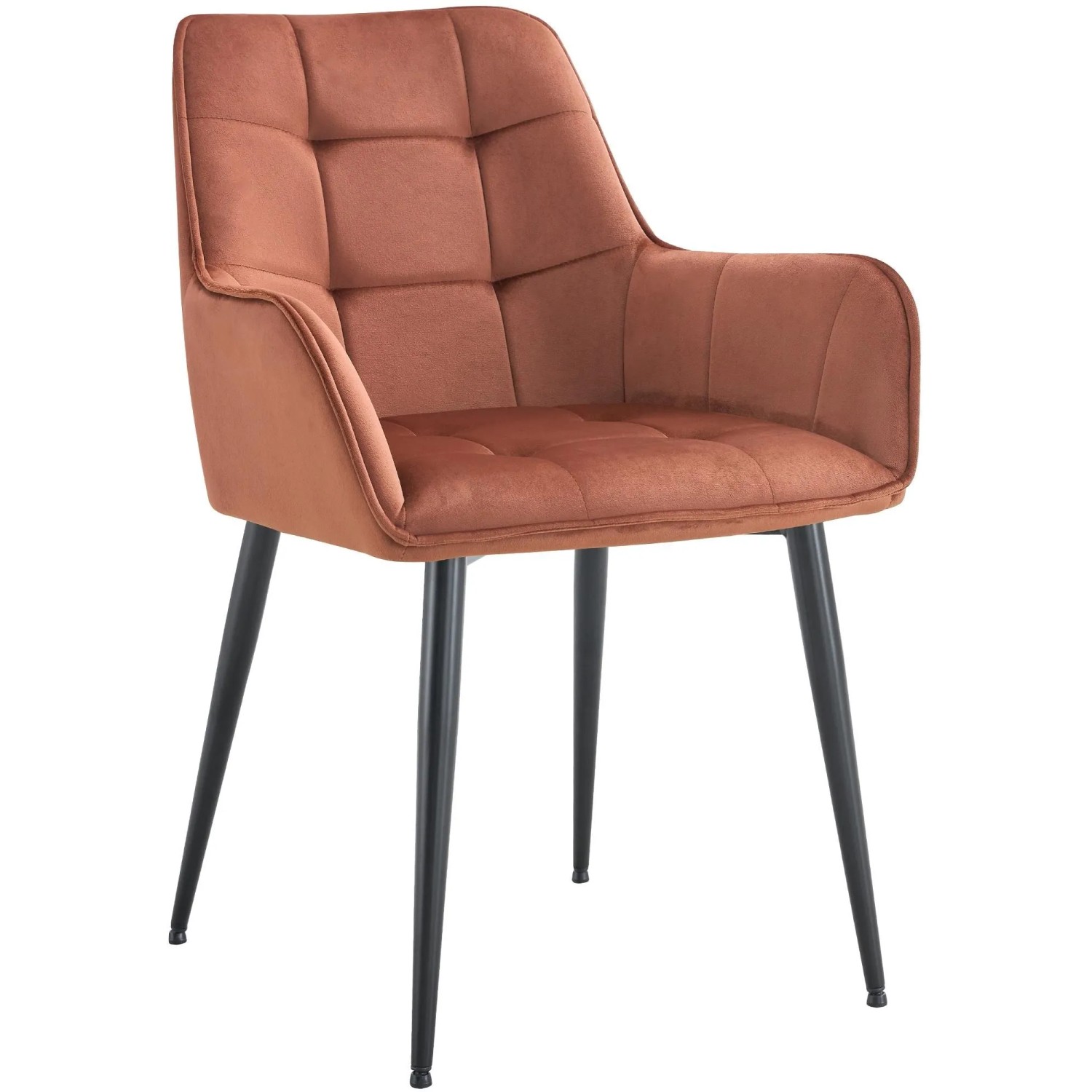DELUKE Esszimmerstuhl BOKEL Samt Braun 58x62x86cm Essstühle Esszimmerstühle Küchenstühle Wohnzimmerstühle